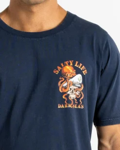Salty Life Abyss T-Shirt Navy Acid Discount