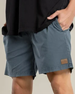 Lucid Active Elastic Waist Shorts Slate Blue Discount