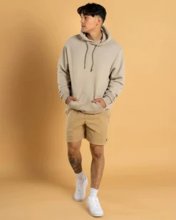 Lucid Active Elastic Waist Shorts Stone Outlet