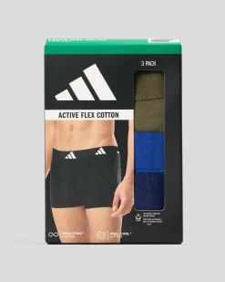 adidas Active Flex Cotton Trunk 3 Pack Assorted Discount