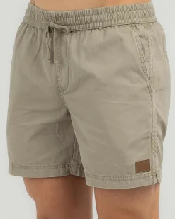 Lucid Activity Elastic Waist Shorts Tan