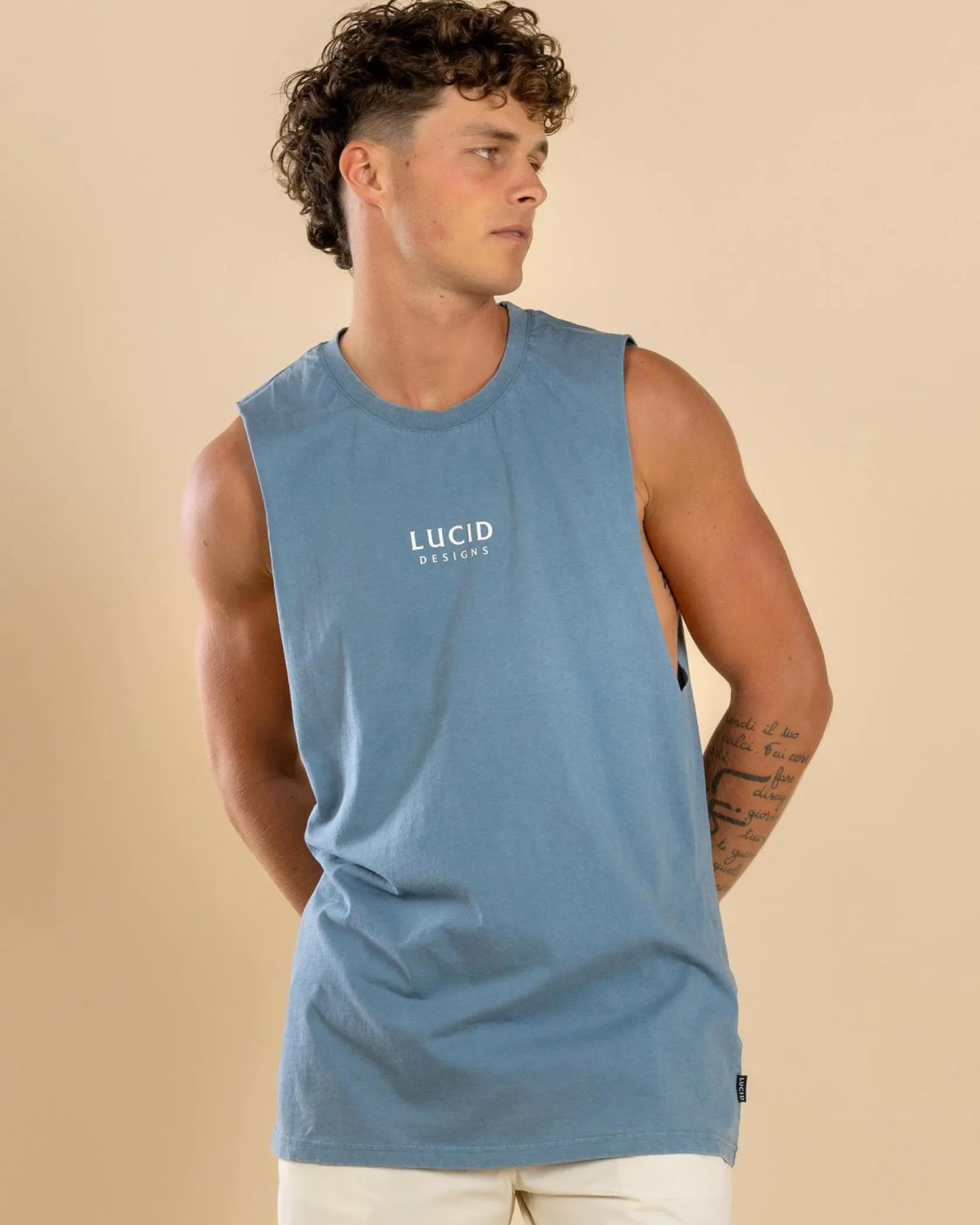 Lucid Aglow Muscle Tank Blue Acid New