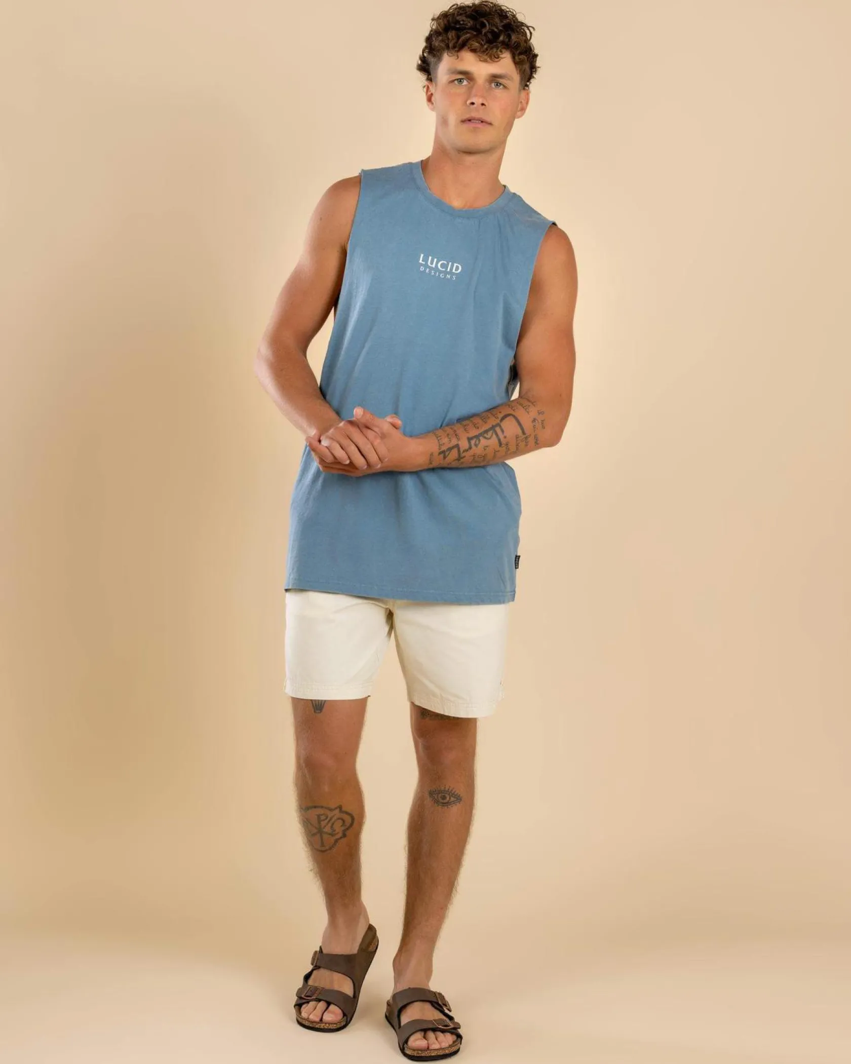 Lucid Aglow Muscle Tank Blue Acid New