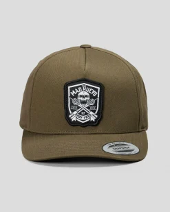 The Mad Hueys Ahoy Fkrs Shield Snapback Cap Olive Sale