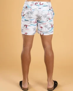 Skylark Alcove Elastic Waist Board Shorts White Discount
