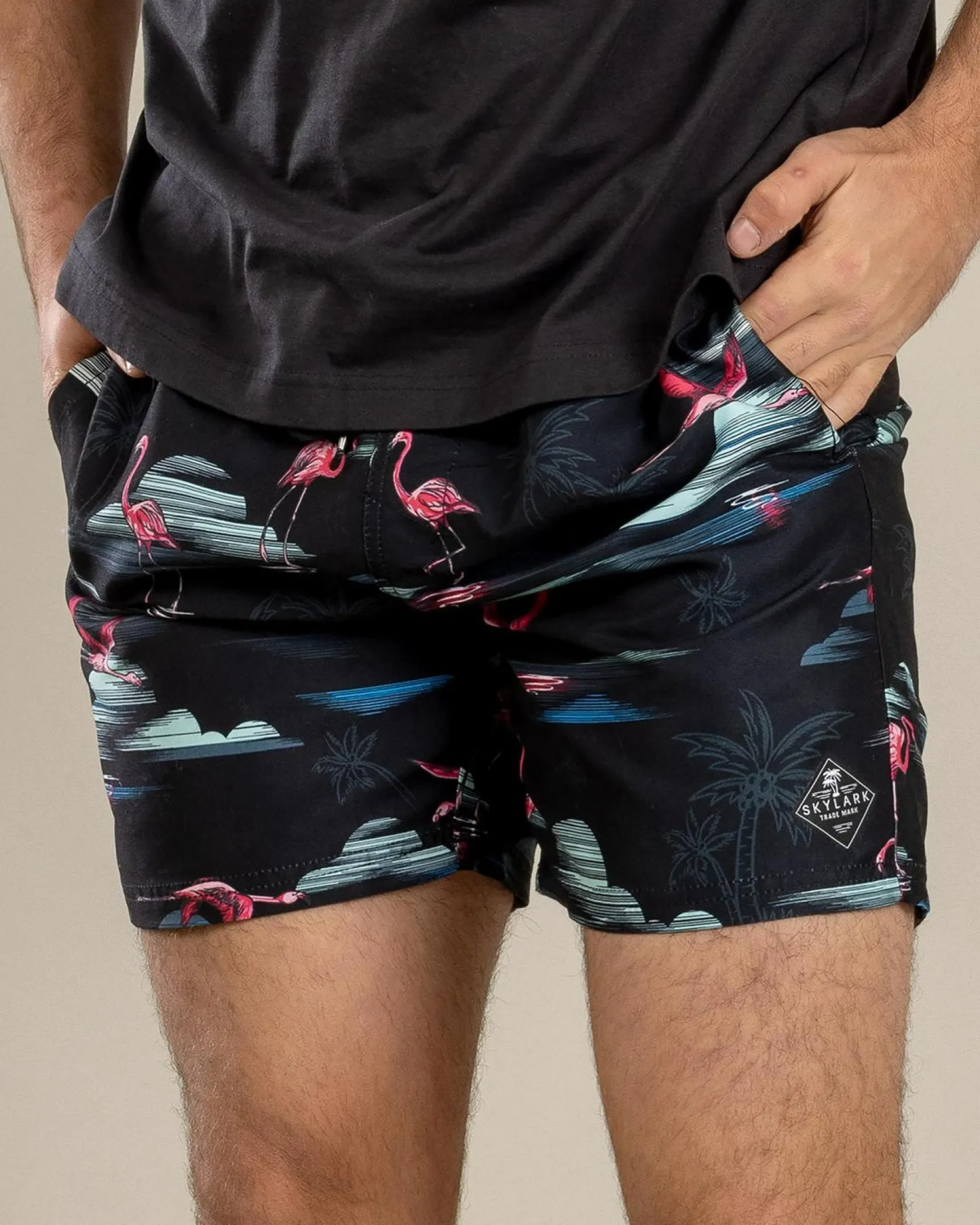 Skylark Alcove Elastic Waist Board Shorts Black Outlet