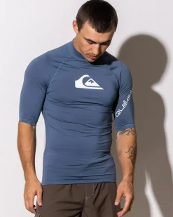 Quiksilver All Time Short Sleeve Rash Vest China Blue Best