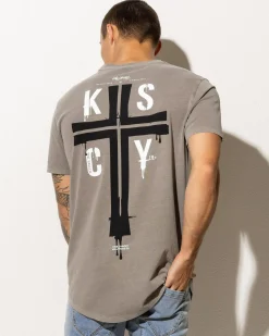 Kiss Chacey Alpha Dual Curved T-Shirt Pigment Elephant Grey Clearance
