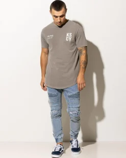 Kiss Chacey Alpha Dual Curved T-Shirt Pigment Elephant Grey Clearance