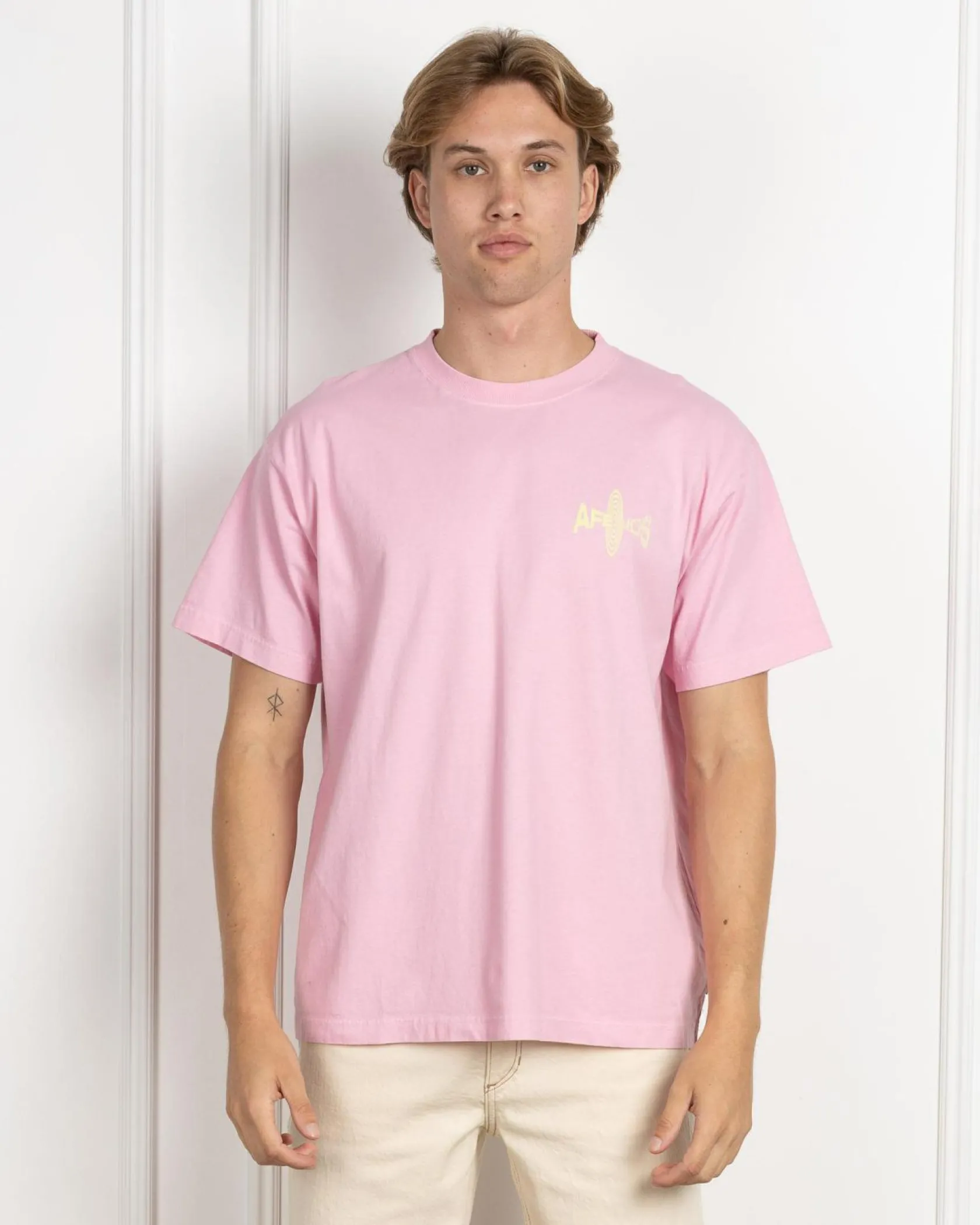 Afends Altered Heavy Weight T-Shirt Vintage Pink Hot