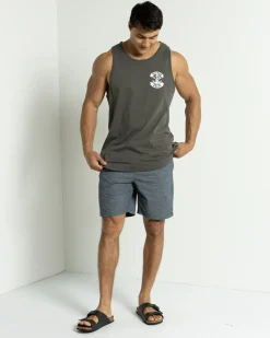 The Mad Hueys Anchor Bones Singlet Charcoal/white Outlet