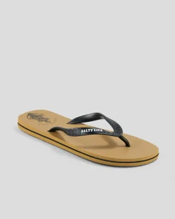 Salty Life Anchors Thongs Tan/black Online