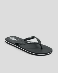 Salty Life Anchors Thongs Black/white