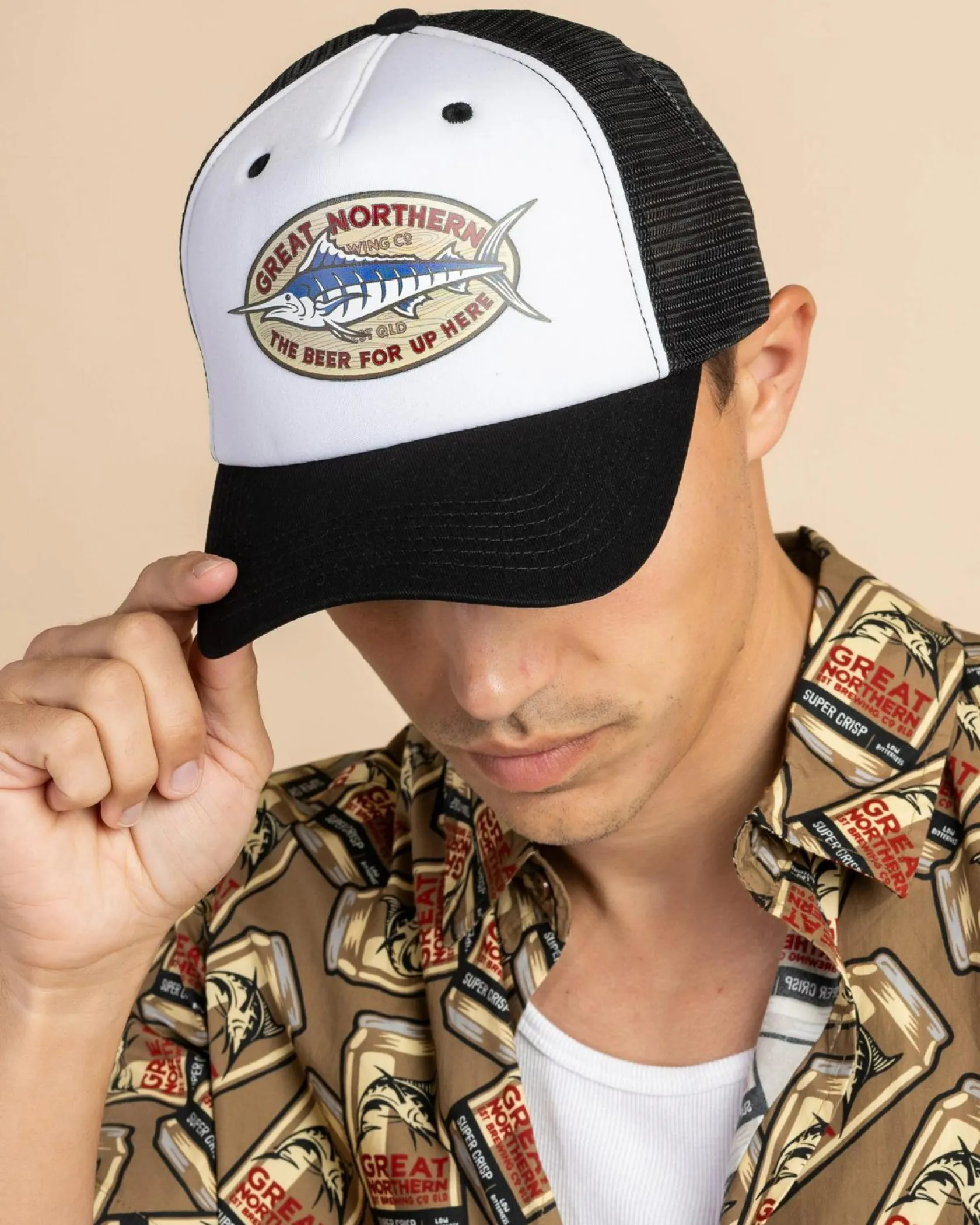 Great Northern Angler Trucker Cap White Hot