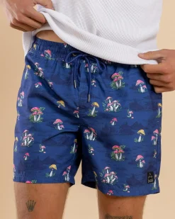 Lucid Animate Elastic Waist Shorts Navy Hot
