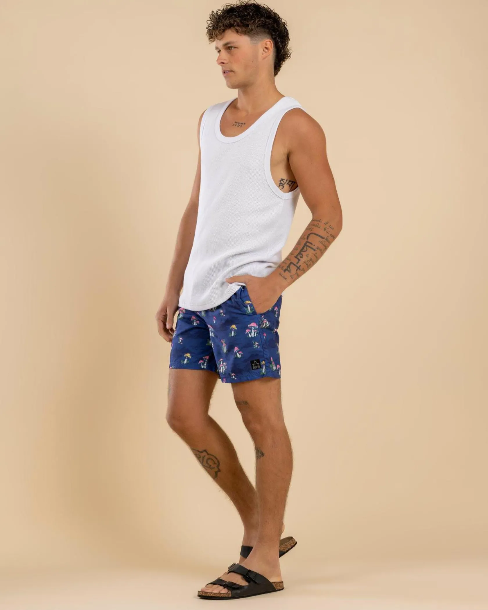 Lucid Animate Elastic Waist Shorts Navy Hot