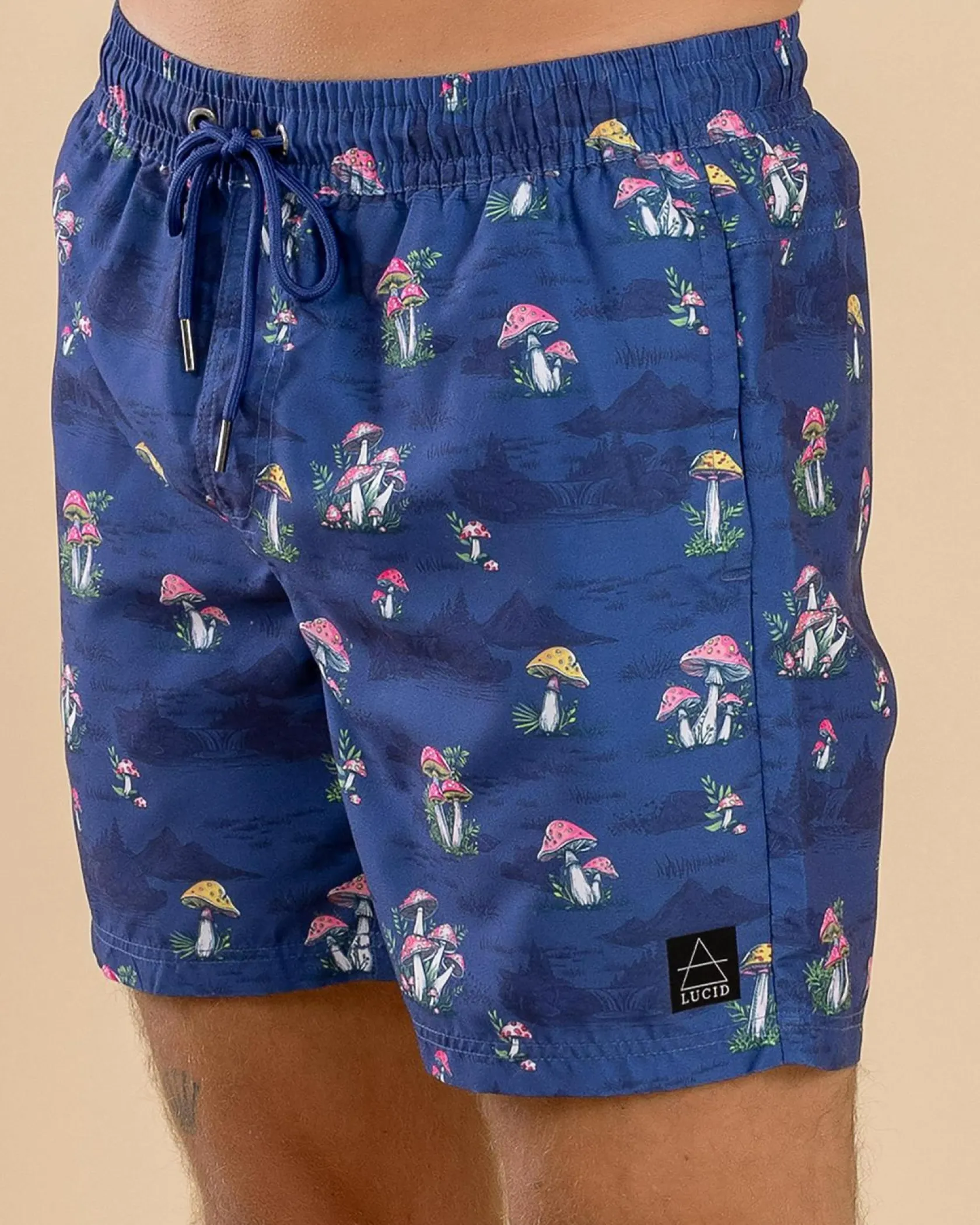 Lucid Animate Elastic Waist Shorts Navy Hot