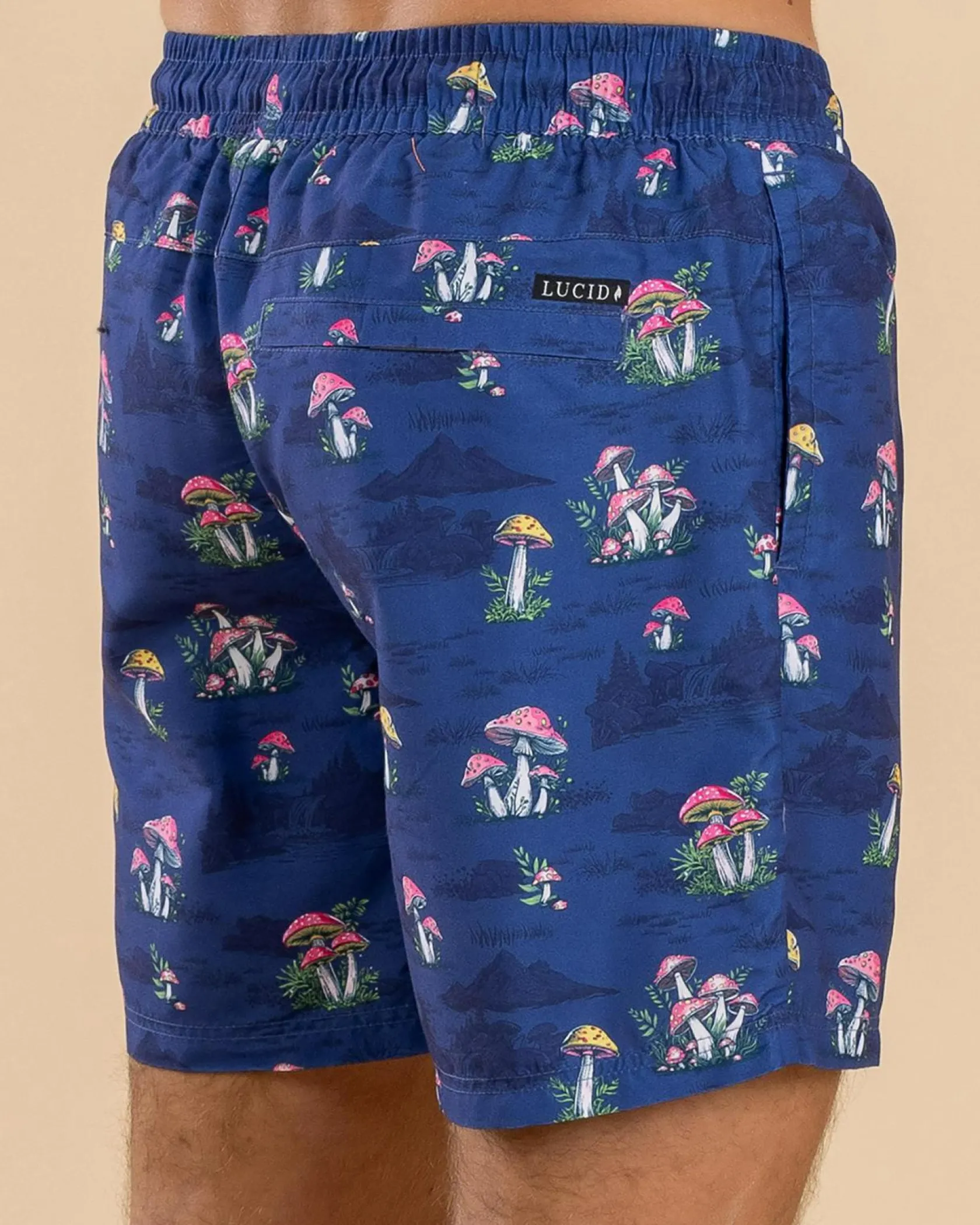 Lucid Animate Elastic Waist Shorts Navy Hot