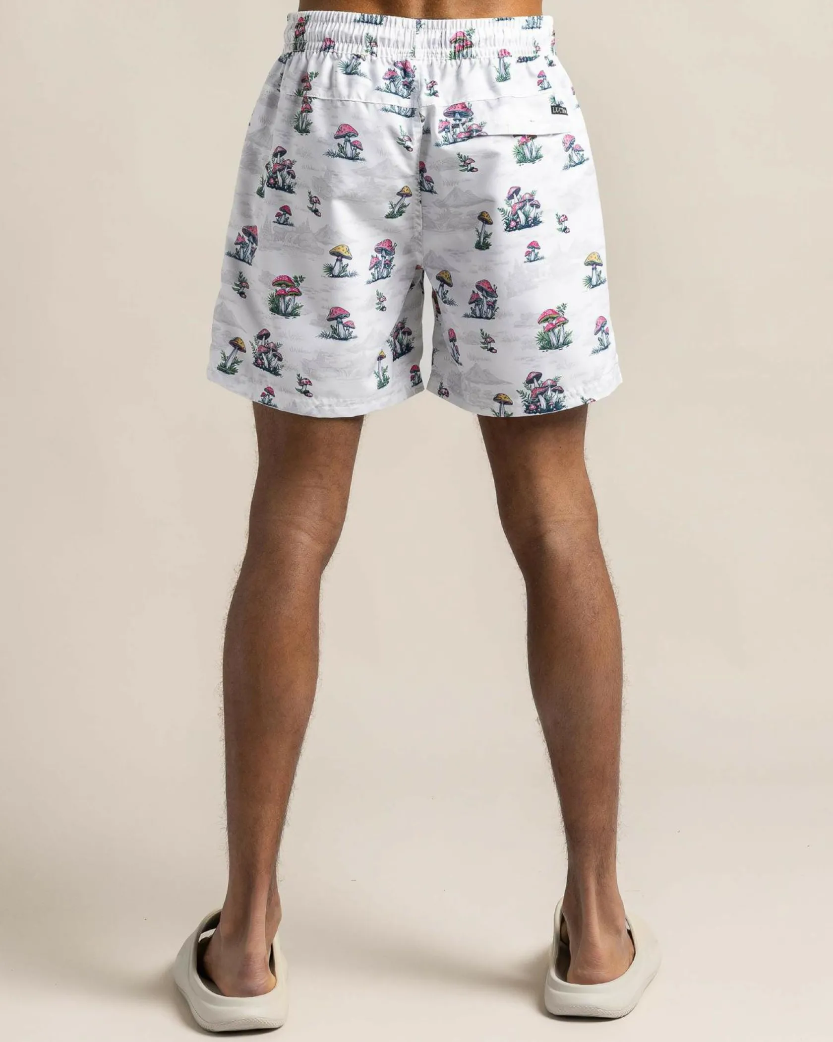 Lucid Animate Elastic Waist Shorts White Outlet