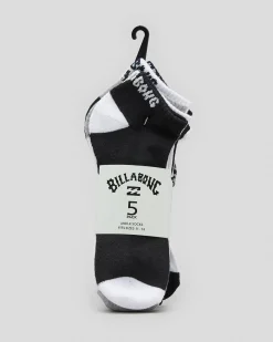 Billabong Ankle Socks 5 Pack Multi Clearance