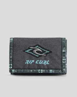Rip Curl Archive Cord Surf Trifold Wallet Black/blue Discount