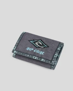 Rip Curl Archive Cord Surf Trifold Wallet Black/blue Discount