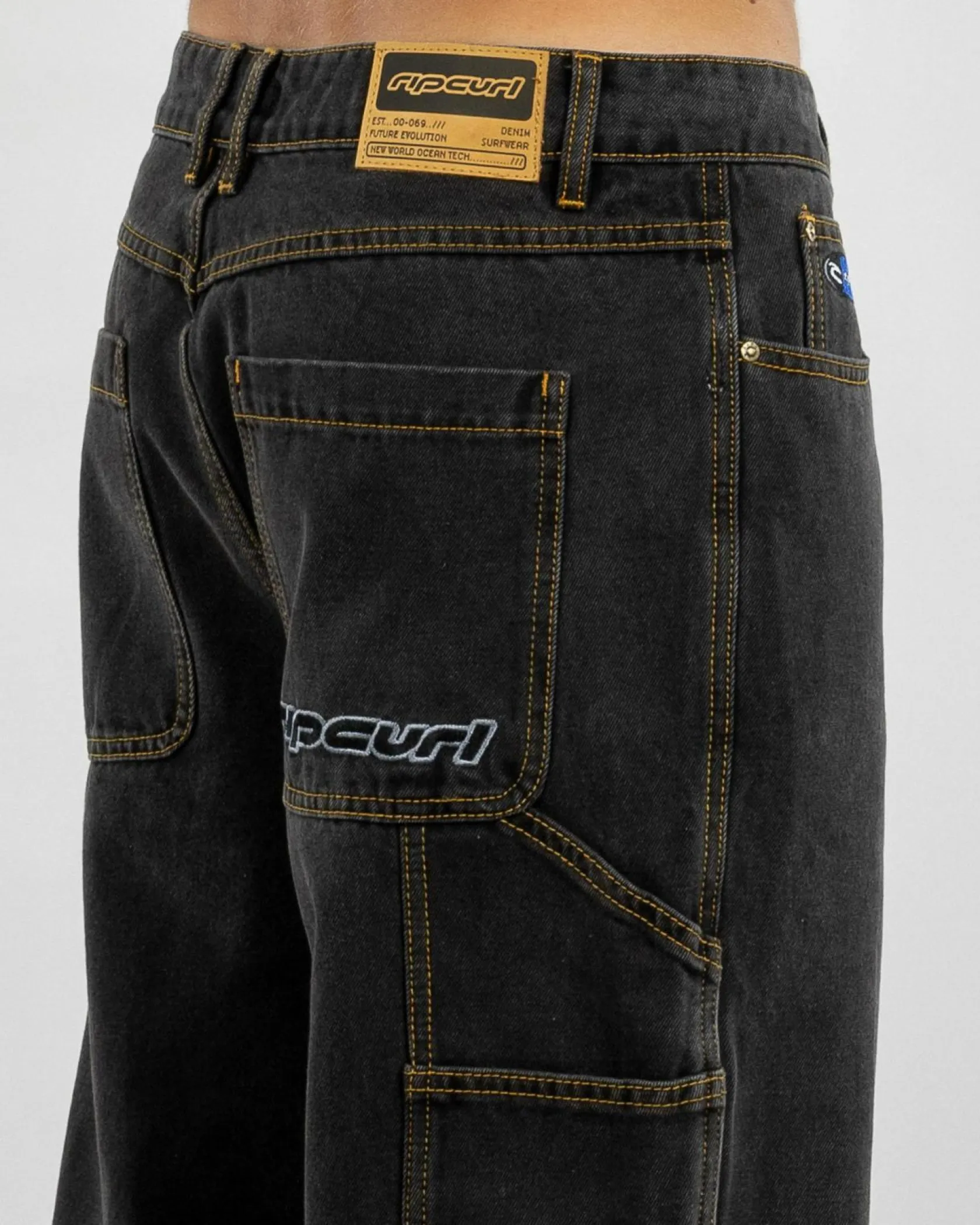 Rip Curl Archive Denim Pants Washed Black Clearance
