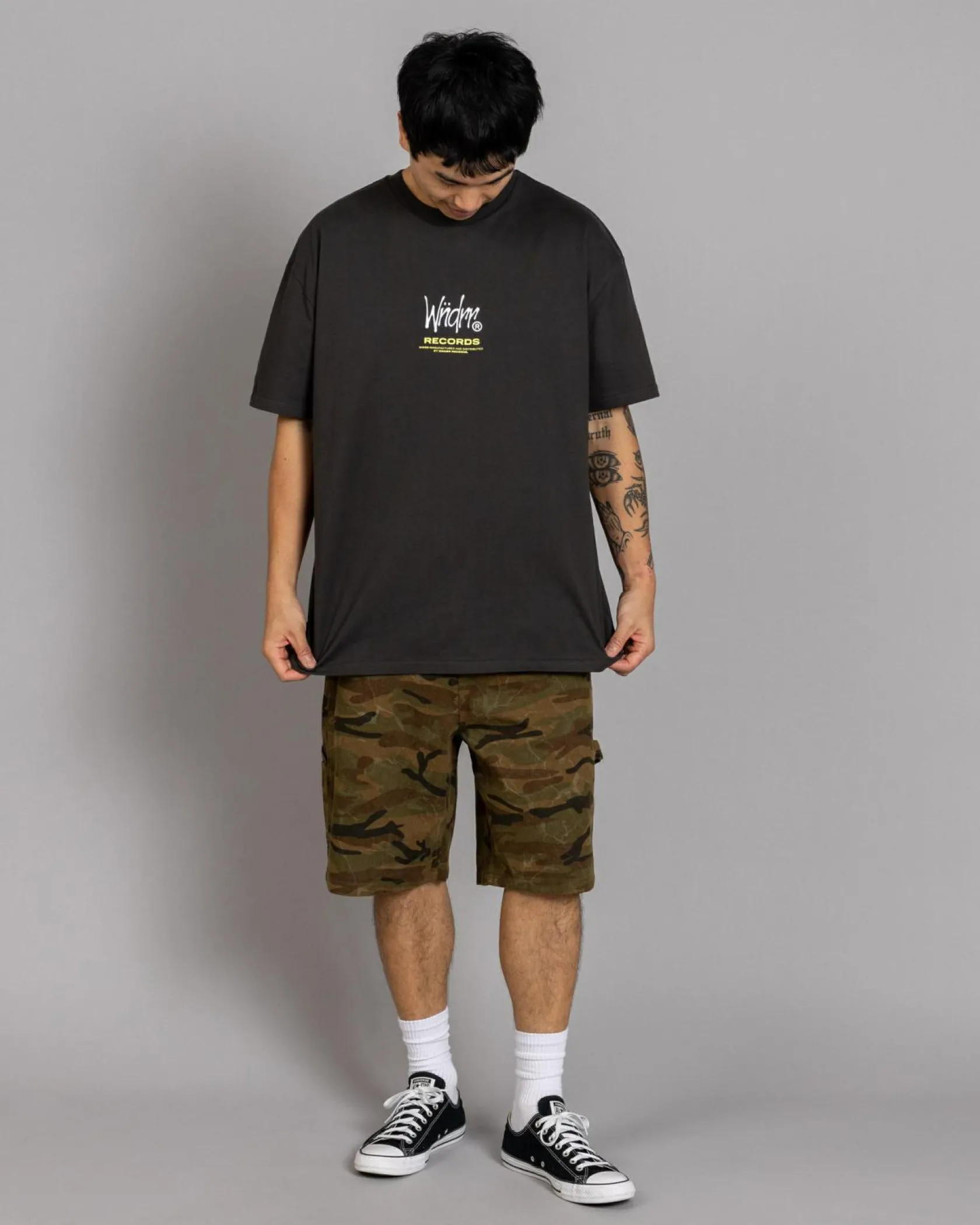 Wndrr Atlantic Box Fit T-Shirt Faded Black New