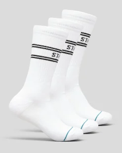 Stance Basic Crew Socks 3 Pack White New