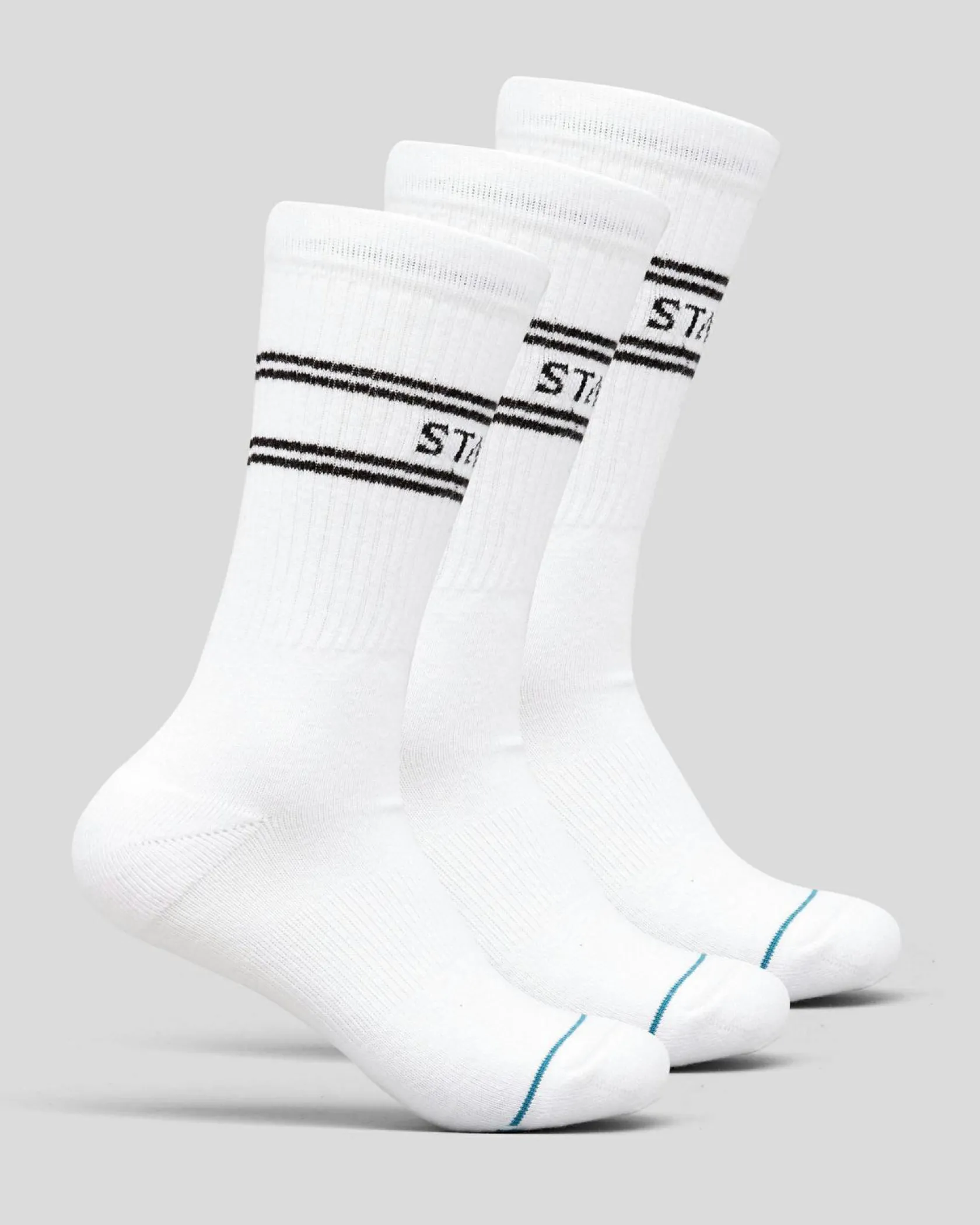 Stance Basic Crew Socks 3 Pack White New