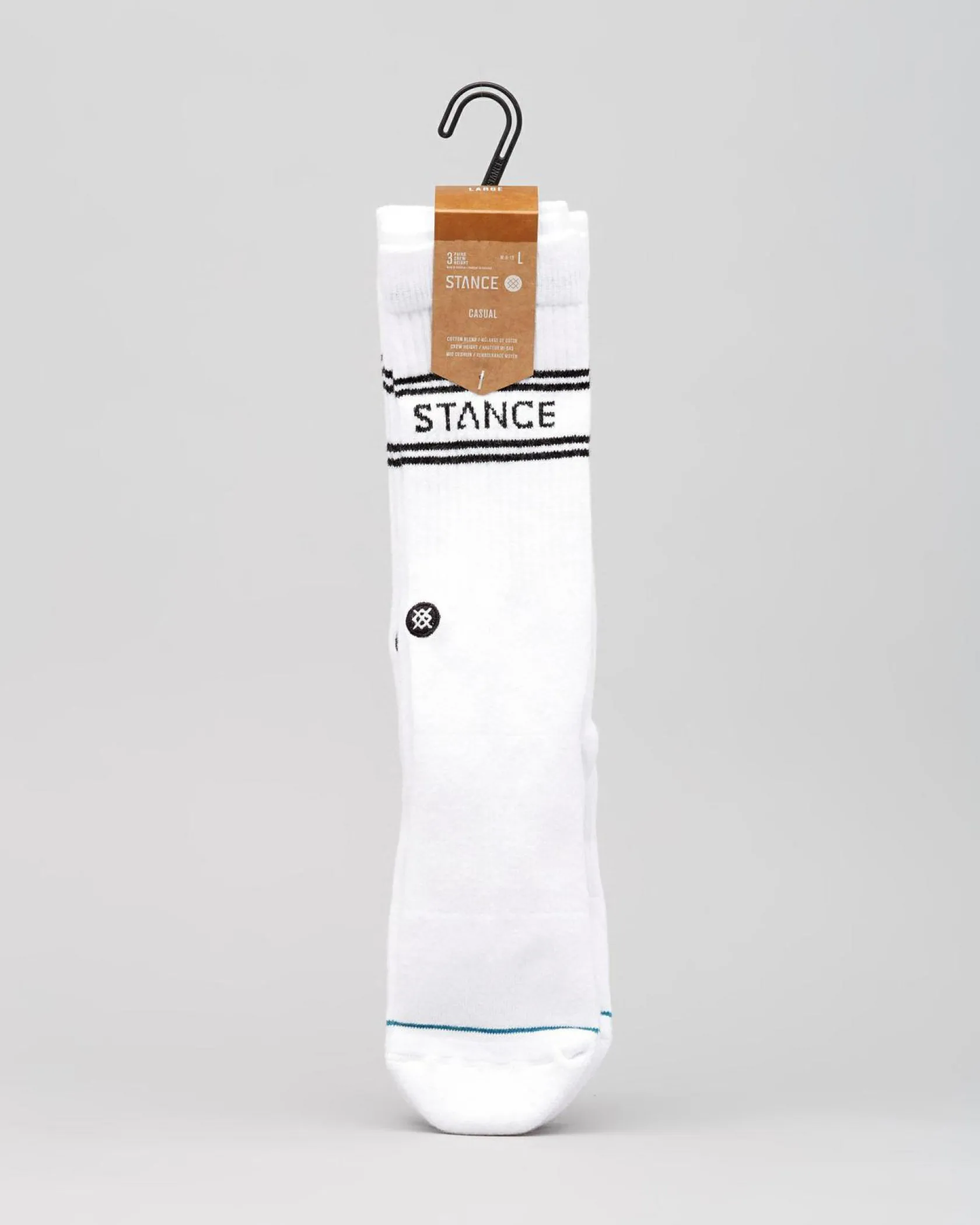 Stance Basic Crew Socks 3 Pack White New