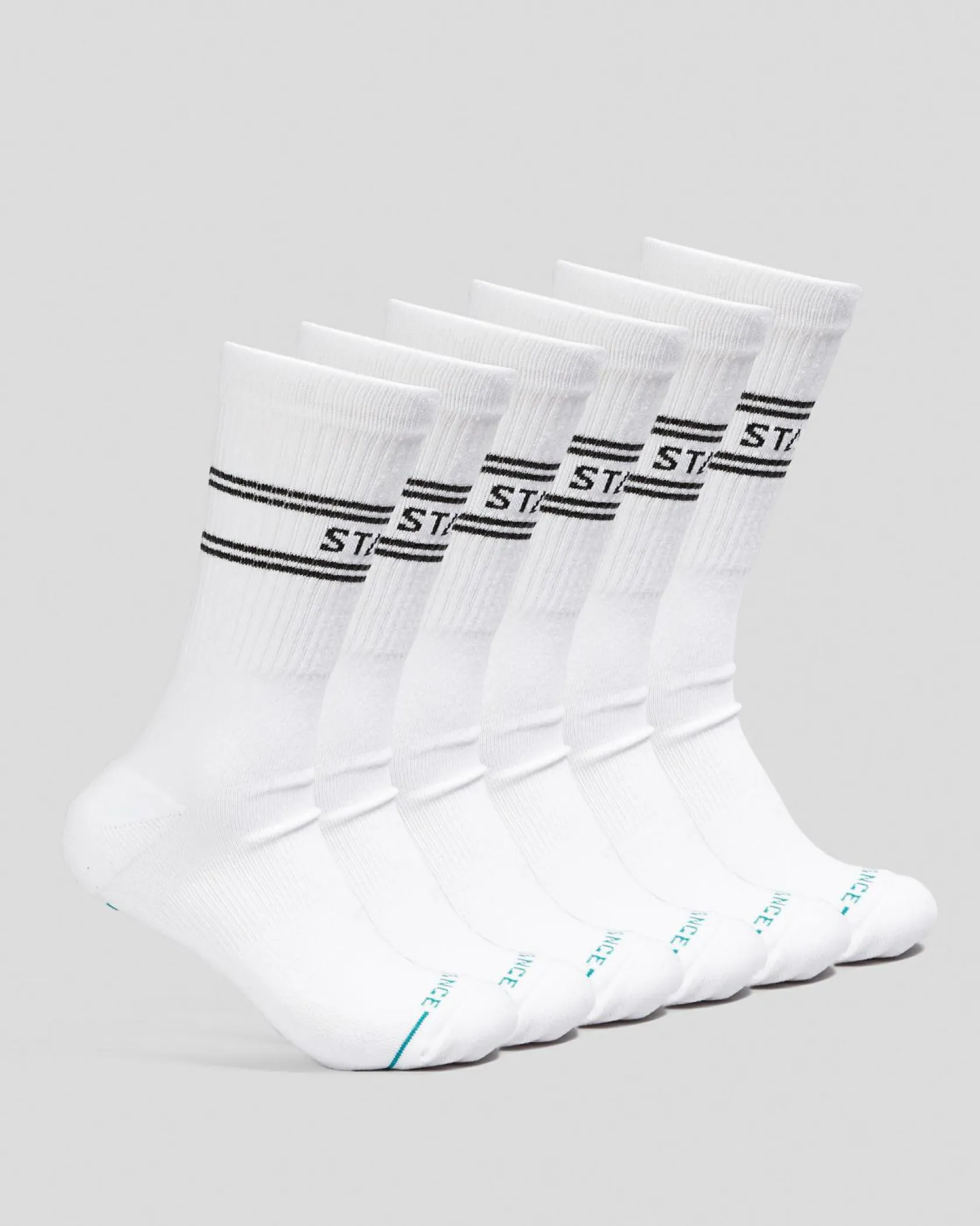 Stance Basic Crew Socks 6 Pack White Clearance