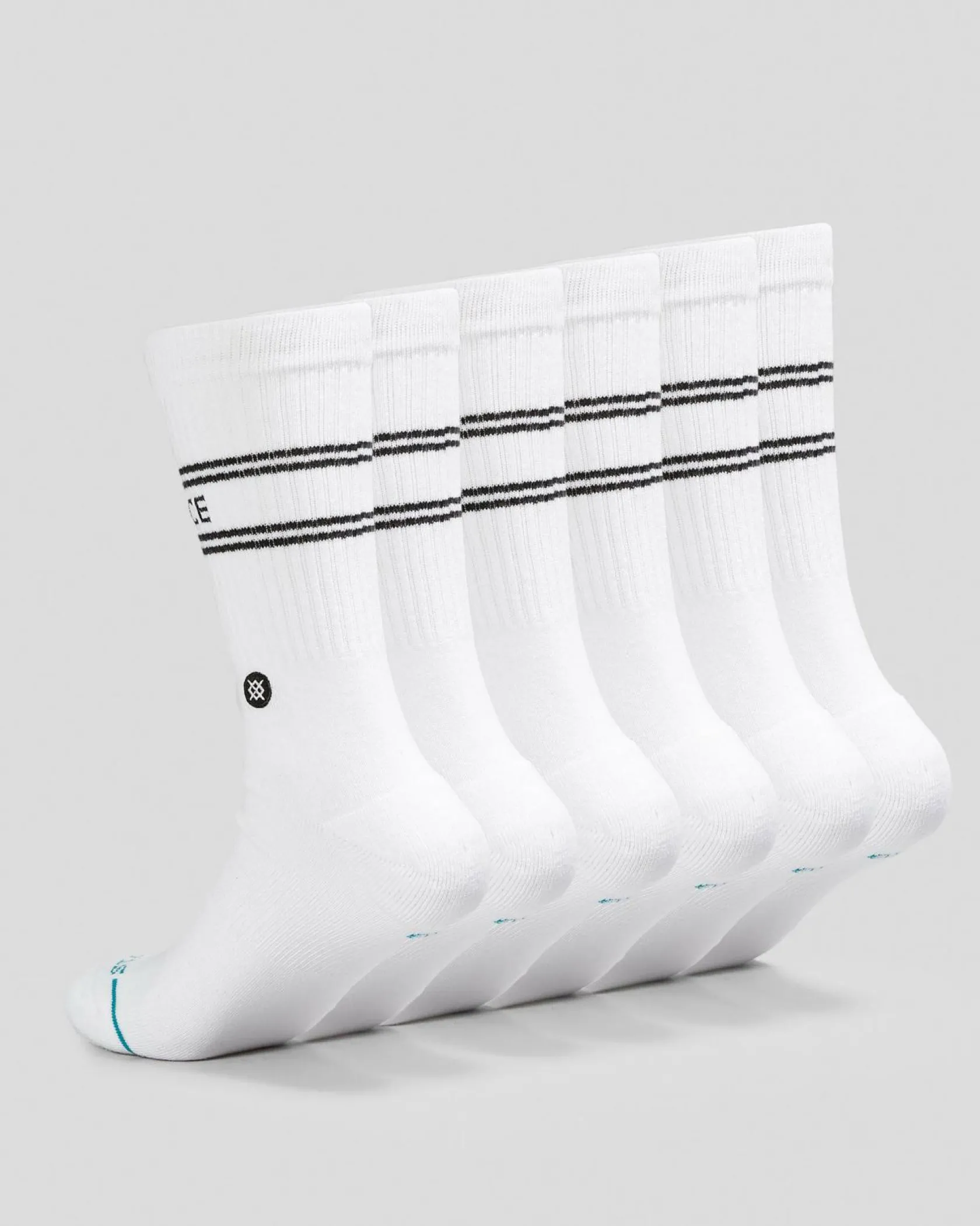 Stance Basic Crew Socks 6 Pack White Clearance
