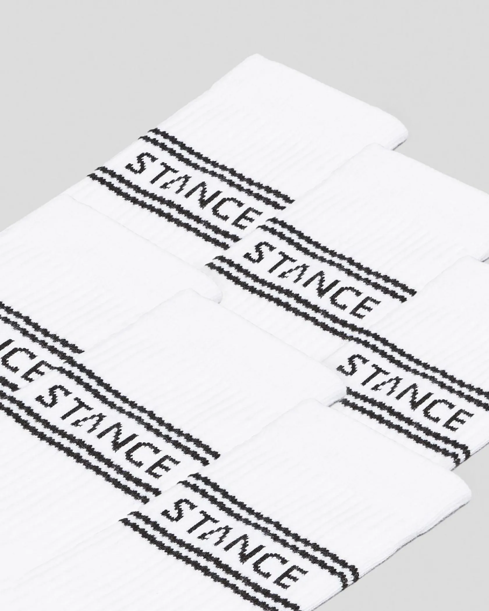 Stance Basic Crew Socks 6 Pack White Clearance