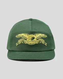 Antihero Basic Eagle Snapback Cap Dark Green/yellow Best