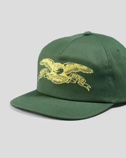 Antihero Basic Eagle Snapback Cap Dark Green/yellow Best