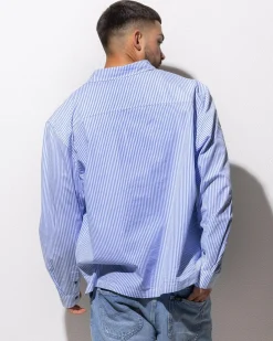 Lee Bateman Long Sve Shirt Sky Blue Stripe Best