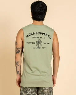 Jacks Beach Trail Muscle Tank Sage Best