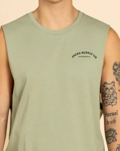 Jacks Beach Trail Muscle Tank Sage Best