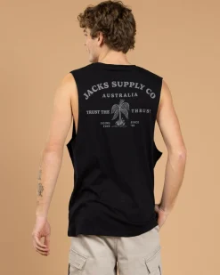 Jacks Beach Trail Muscle Tank Black Clearance