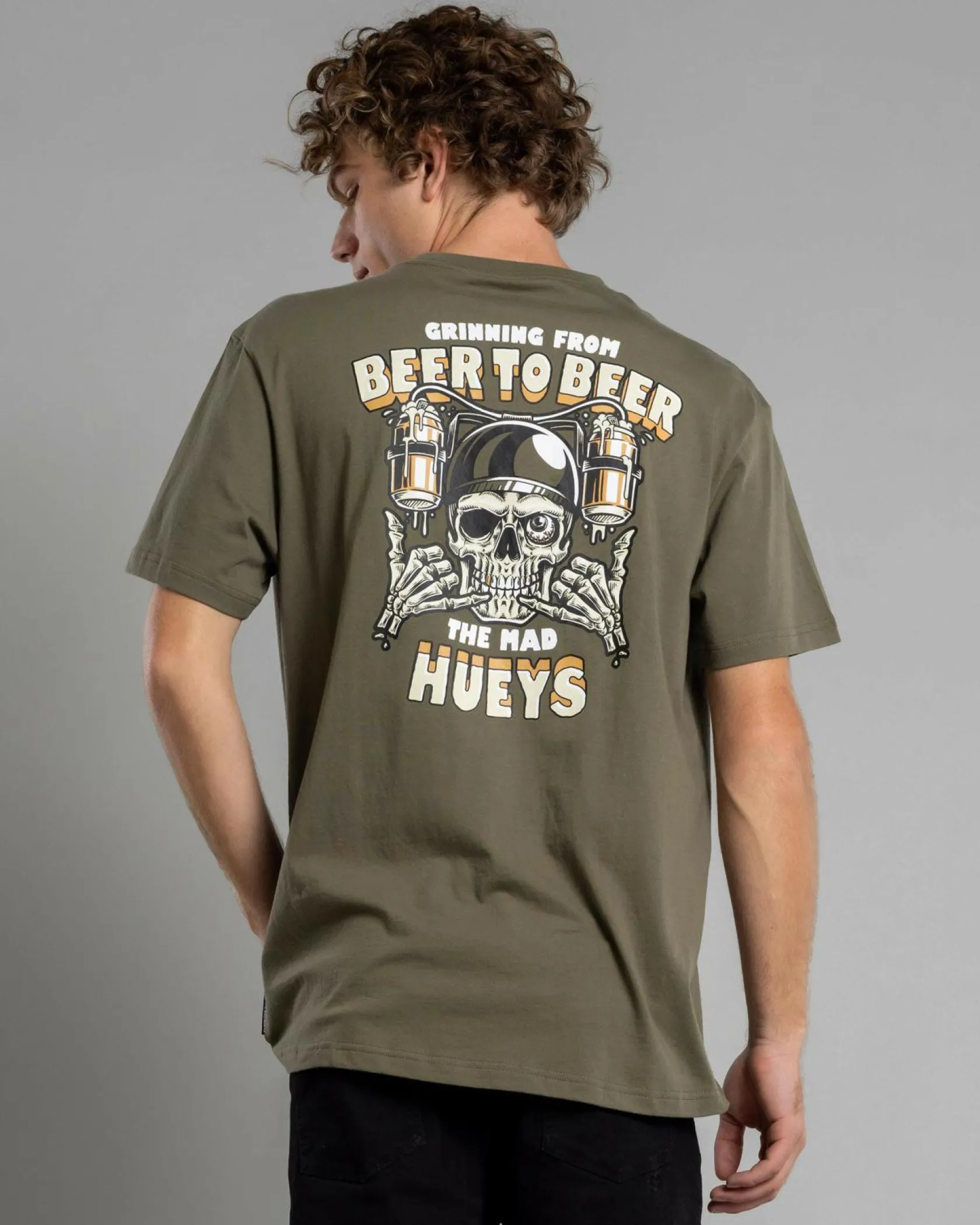 The Mad Hueys Beer To Beer T-Shirt Olive Clearance