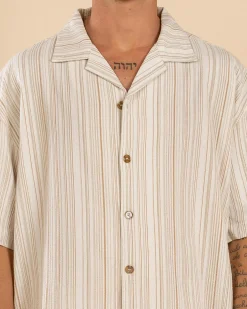 Rhythm Benny Relaxed Short Sleeve Shirt Cream Outlet