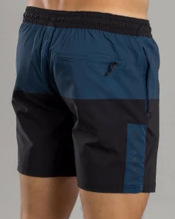 Sparta Bicolour Elastic Waist Shorts Black/deep Blue Online