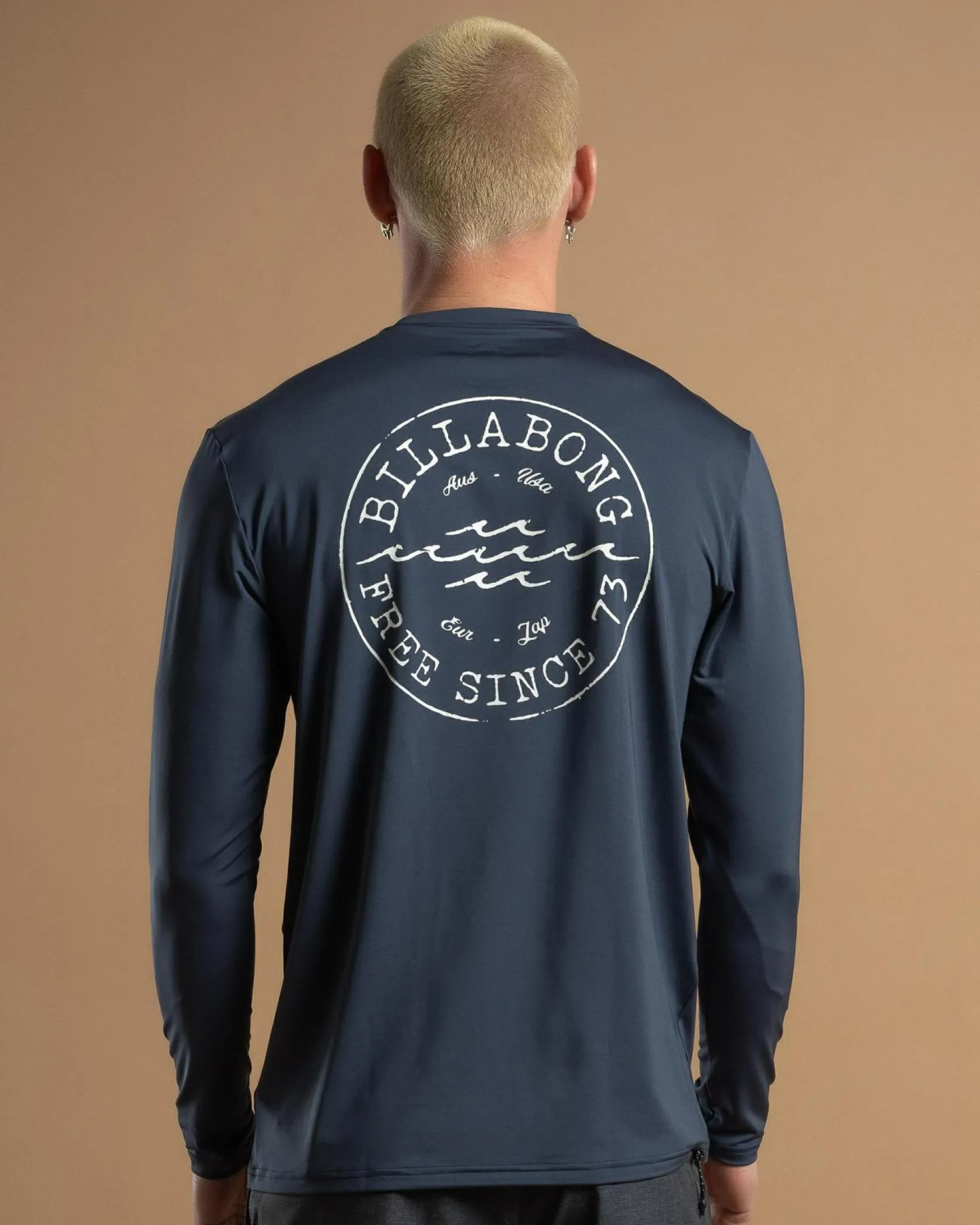 Billabong Big Wave Daz Long Sleeve Rash Vest Dusty Navy Outlet