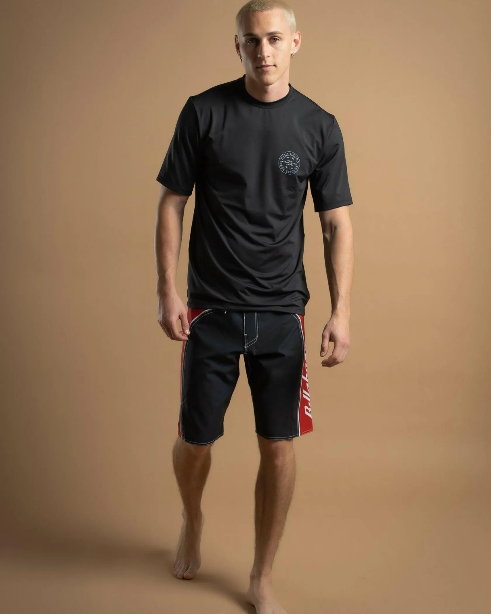 Billabong Big Wave Daz Short Sleeve Rash Vest Black New