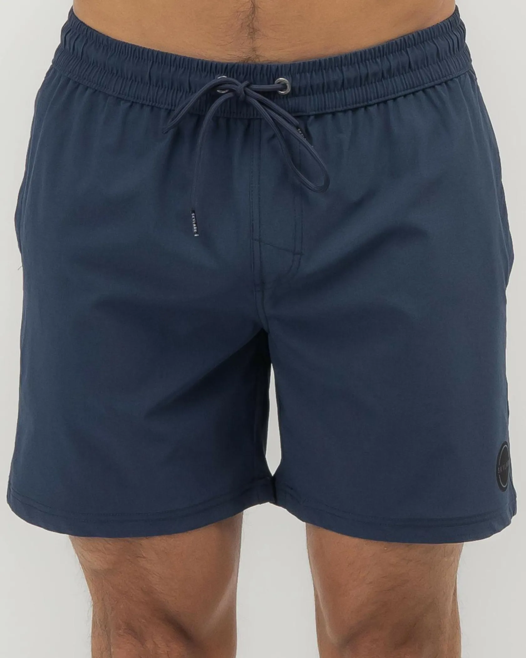 Skylark Bind Elastic Waist Shorts Navy New