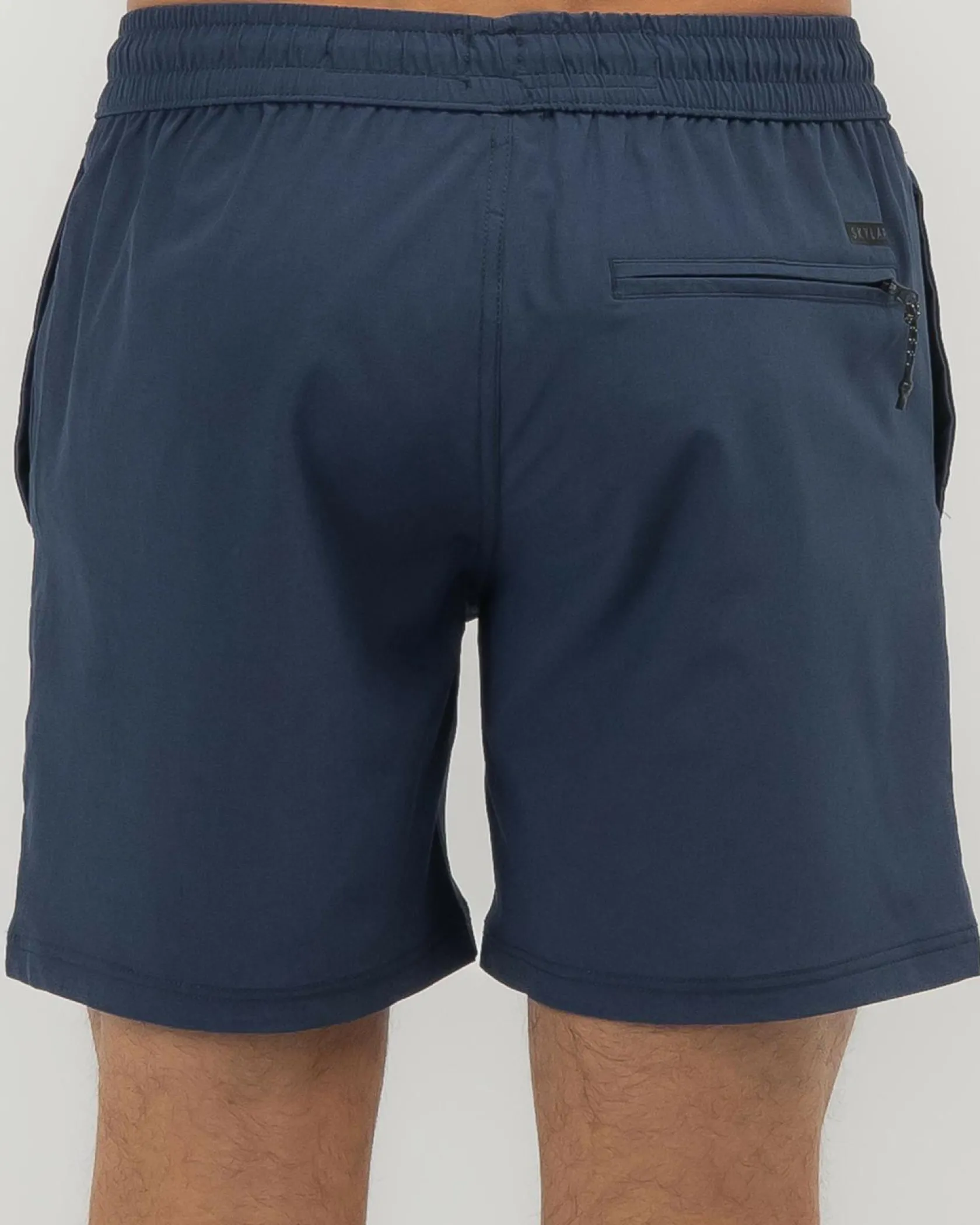 Skylark Bind Elastic Waist Shorts Navy New