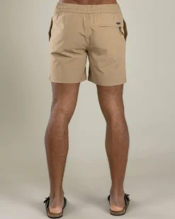 Skylark Bind Elastic Waist Shorts Tan Sale