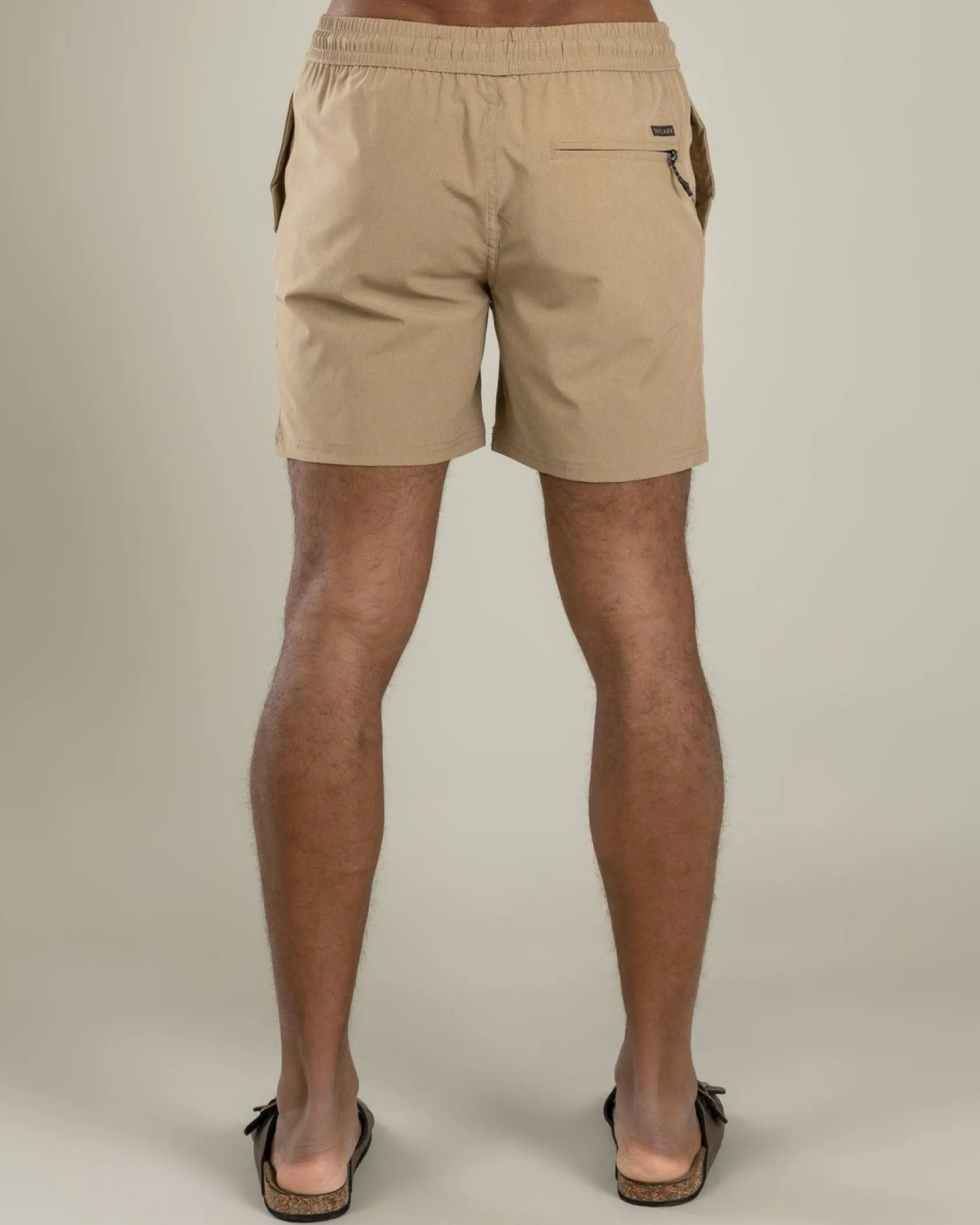 Skylark Bind Elastic Waist Shorts Tan Sale
