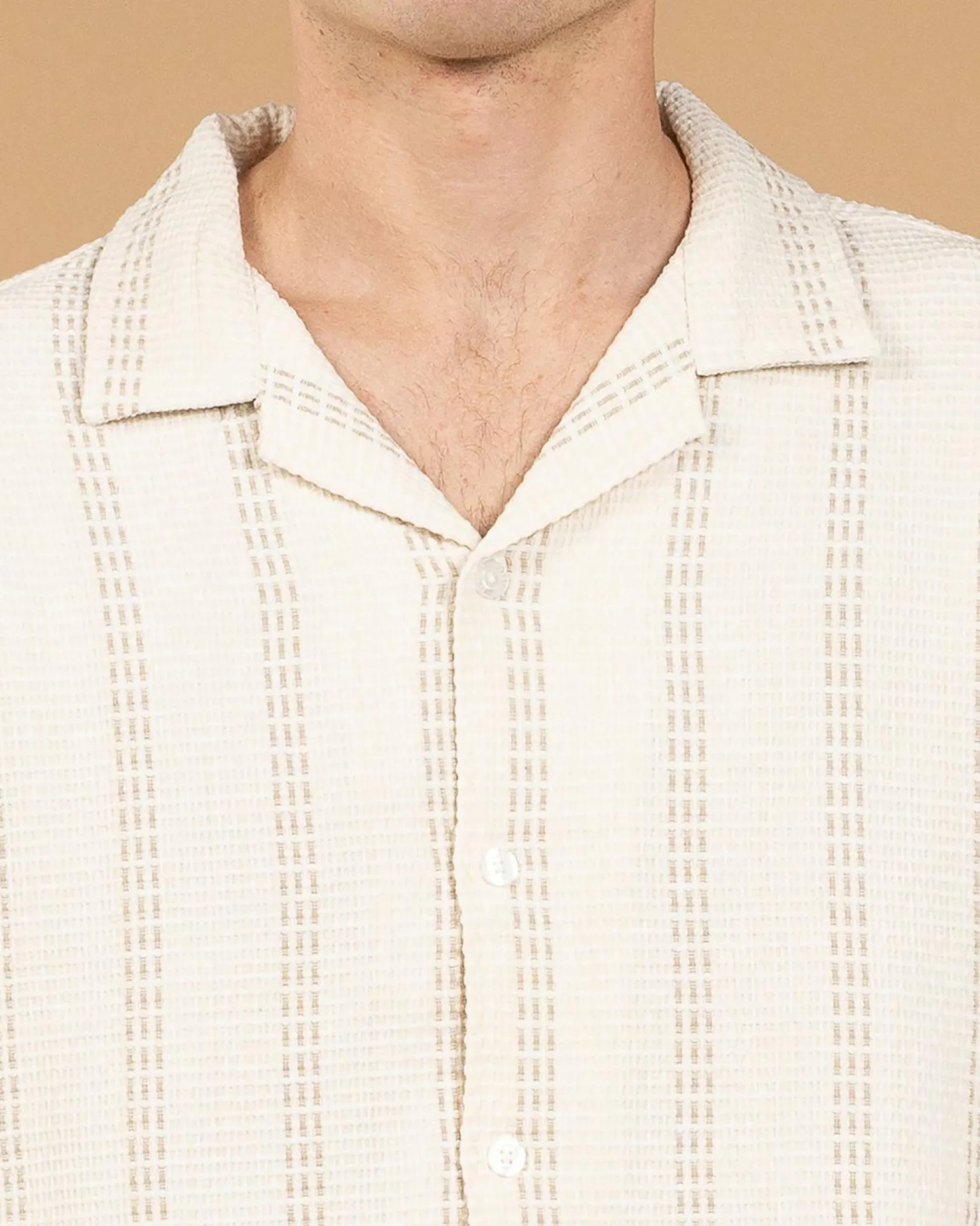 Skylark Bliss Short Sleeve Shirt Off White/tan Clearance